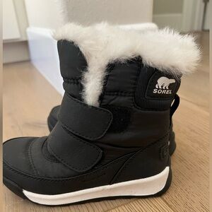 Sorel Kids Black and White Snow Boots